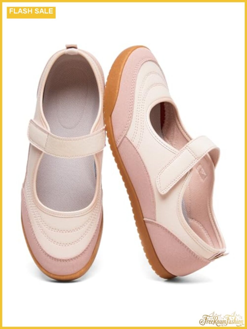 Mary Jane Sneakers Hook and Loop Faux Leather Casual